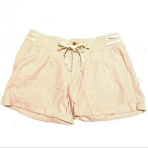 Banana Republic Linen Blend Striped Cuff Shorts 6